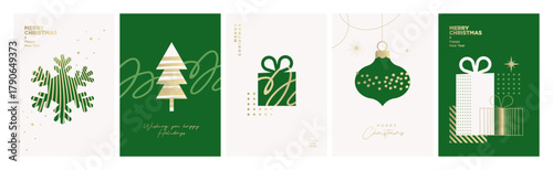 Wallpaper Mural Christmas and New Year holiday card collection. Vector illustrations for holiday greeting card, poster, cover, website and social media banner, marketing. Torontodigital.ca