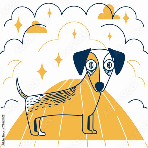 funny cartoon giraffe on the beach