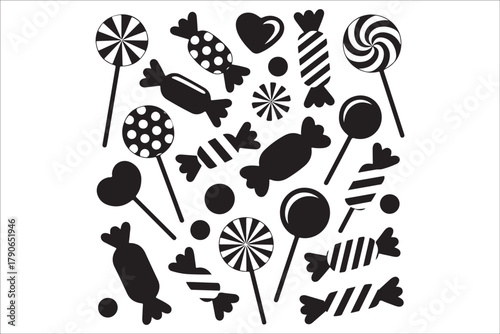 Colorful Swirl Lollipop Vector Collection for Candy Design