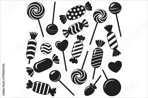 Colorful Swirl Lollipop Vector Collection for Candy Design