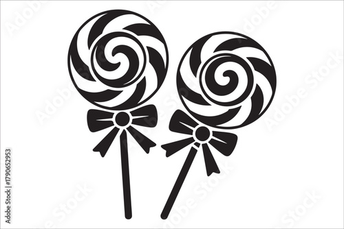 Colorful Swirl Lollipop Vector Collection for Candy Design