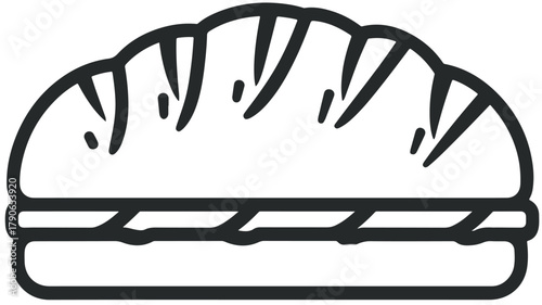 French Food Concept: Julien in a Bun Solid Icon Vector