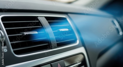 Air conditioning vent in car blowing cool air for comfortable driving