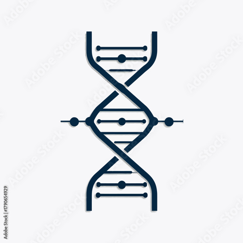 Abstract dna strand illustration on white background for science concept