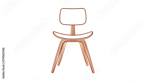 Minimalist Wooden Chair Line Icon for Furniture Concept