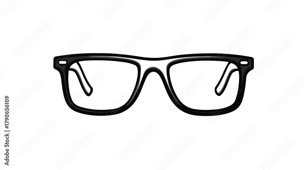 Fototapeta premium Rectangular Lens Glasses Solid Icon for Office Use Vector