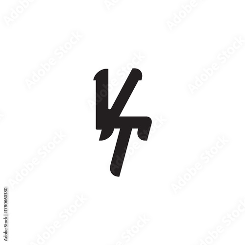 Unique minimalist overlaping VT Initial Bold Logo Alphabet Monogram Simple Design