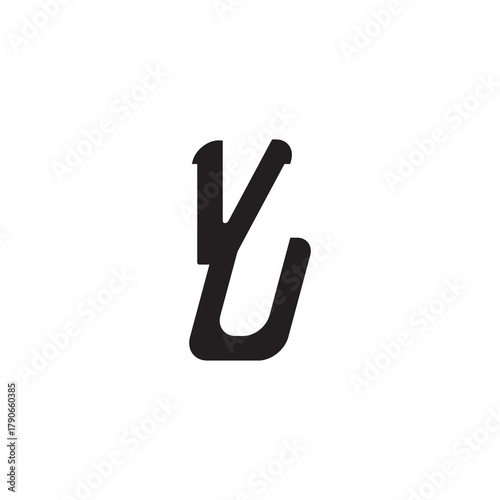 Unique minimalist overlaping VU Initial Bold Logo Alphabet Monogram Simple Design