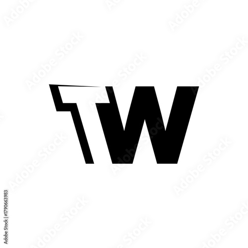 letter tw logo design, monogram, typography,, vector, company, tw logo, tw, technology, elegant, minimal, luxury, t, line, web, classic, w, background, trendy, style, wt, black, minimalist