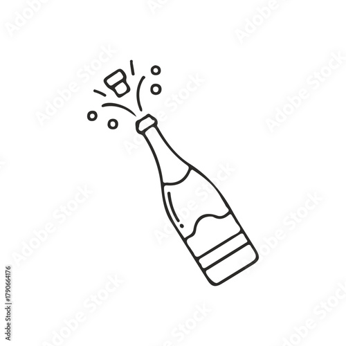 Celebration bottle opening with a pop, symbolizing success and festive occasions