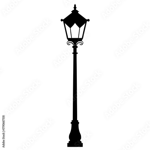 Street lamp isolated on white