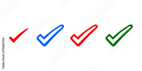 ok mark, red, green, blue, yellow  icon Vector file.