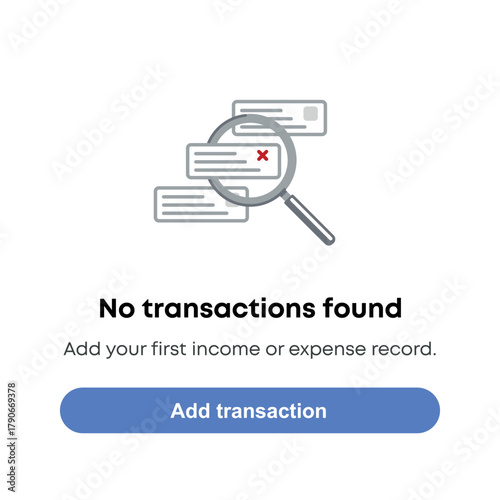 No Transactions Found – Finance App Empty State
