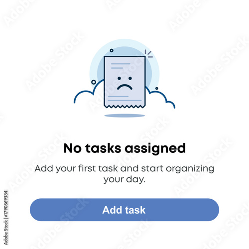 No Tasks Assigned – Productivity App Empty State
