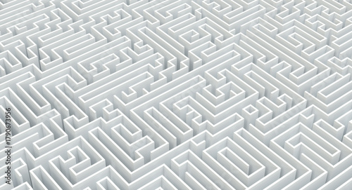 Abstract white maze pattern 3d
