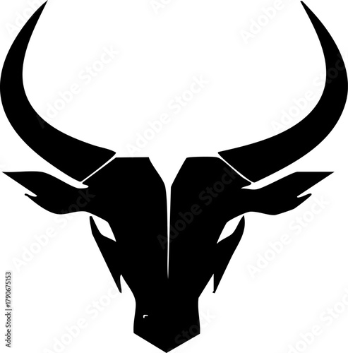 Bull head flat vector icon isolated on white background for design projects and branding