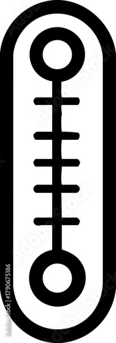 Minimalist flat vector thermometer icon on white background for temperature indication