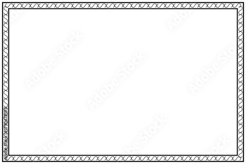 Simple rectangular border design with elegant wave pattern, perfect for certificates, invitations, frames, and minimalist decorative templates.