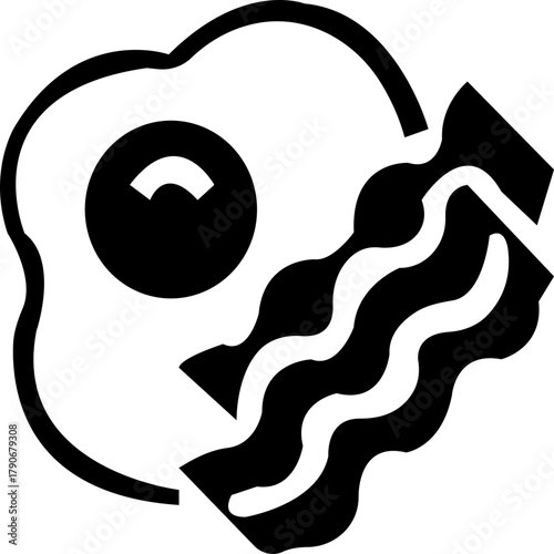 Cracked egg illustration with yolk spilling out simple food vector icon, isolated on transparent background,