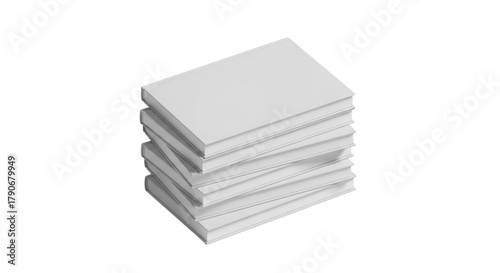 Isometric Hardcover Book Stack Mockup on Transparent Background