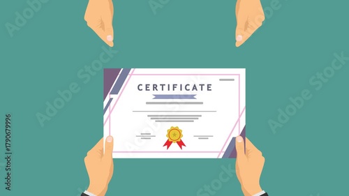 give a certificate video animation concept