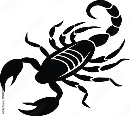 Simple scorpion silhouette. Desert animal and zodiac sign vector.