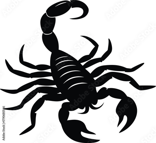 Simple scorpion silhouette. Desert animal and zodiac sign vector.
