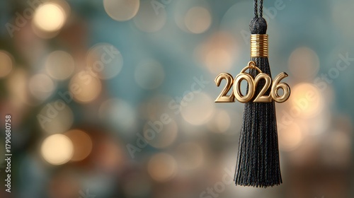 Graduation cap tassel with 2026 charm celebrating academic achievement