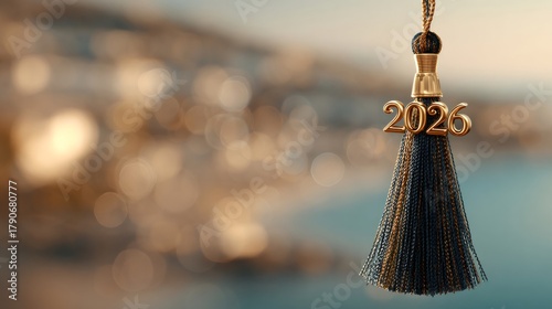 Graduation tassel with 2026 numbers celebrating educational achievement