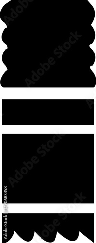 Bakery Packaging Icons. Solid vector icons of bakery and food service packaging: paper bakery bag, cupcake box, sandwich wrap icon , isolated on transparent background