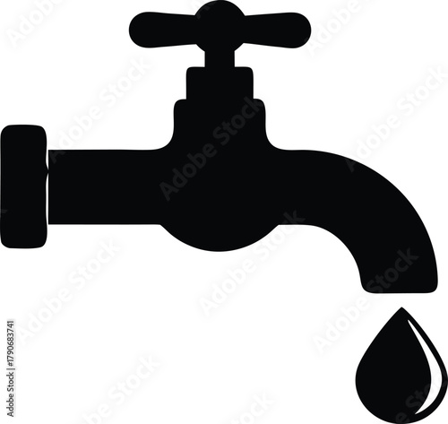 Water tap vector icon, Faucet or plumbing graphic