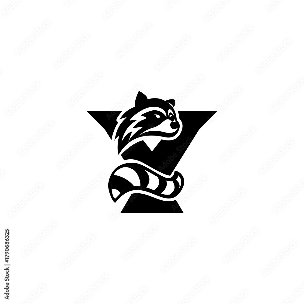 Fototapeta premium Letter Y Shaped Racoon Logo.eps