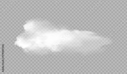 Realistic Smoke Cloud on Transparent Background – Vector Overlay