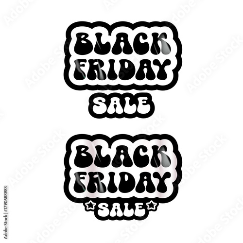Obraz na plátně Black Friday SALE black and white sticker isolated on white