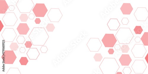 abstract geometric red texture background red hexagon 3D background texture. 3d rendering illustration. Clear pattern abstract background hexagon .Futuristic abstract banner.