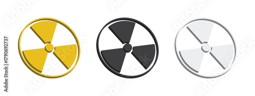 Biological and radioactive hazards, danger, infection, warning. 3d Icon sign