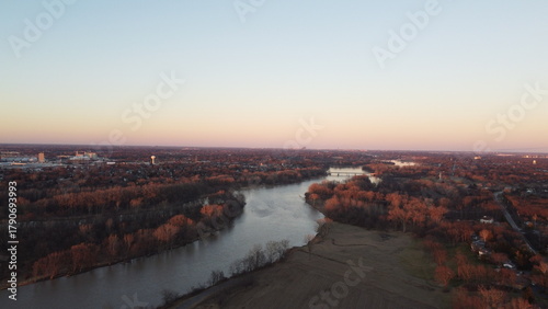 Canvas-taulu Northwest Ohio River Aerial View