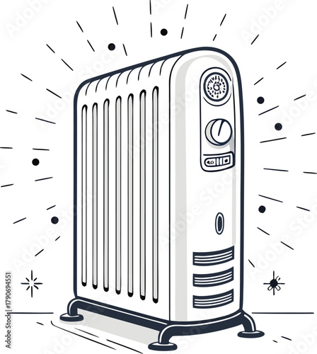 vector illustration of a radiator