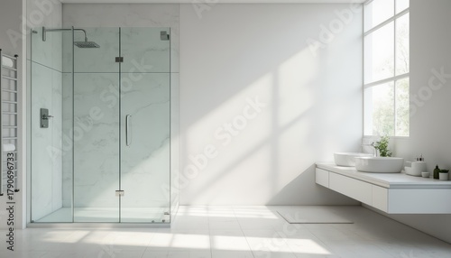 Modern Bathroom with Glass Shower and Floating Vanity