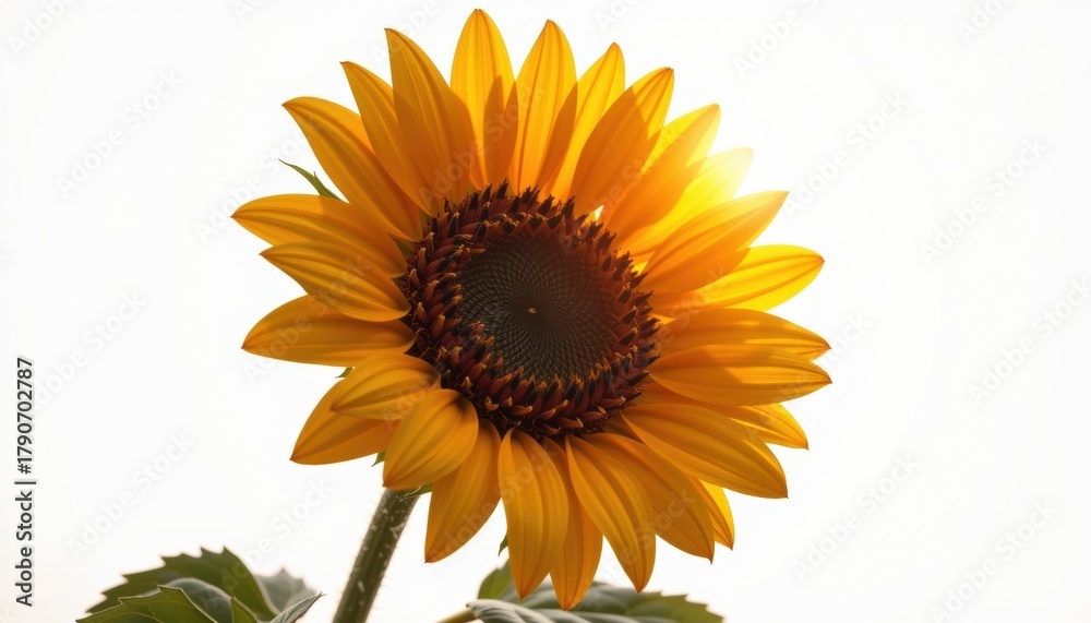 Naklejka premium A closeup of a vibrant sunflower blooming in nature outdoor setting floral photography bright lighting