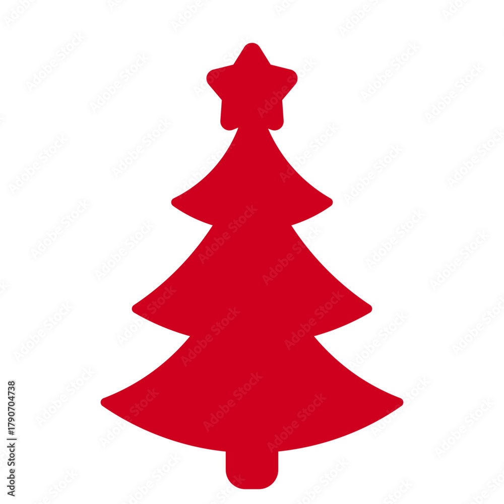 Fototapeta premium red christmas tree silhouette