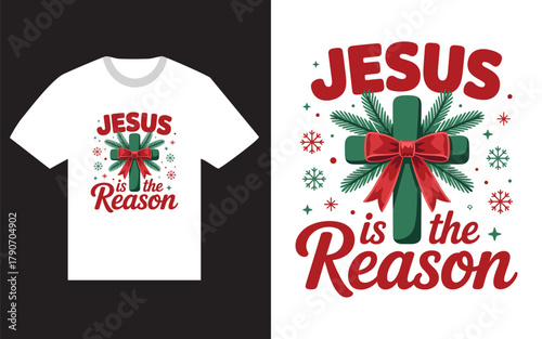Jesus is the reason for the season christmas cross design