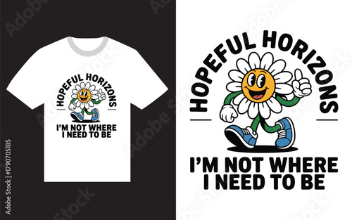 Hopeful horizons daisy character with text