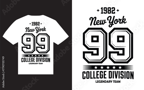 New york college division 99 tshirt graphic design