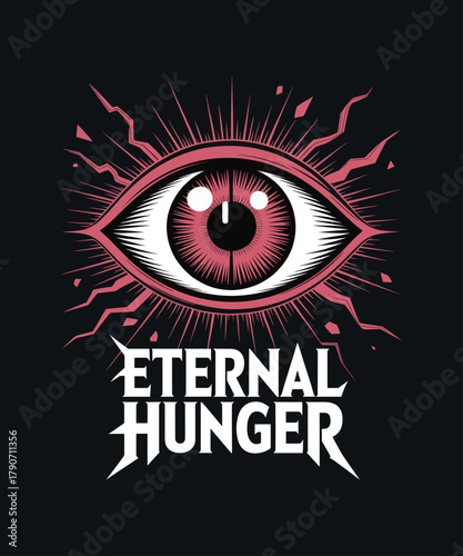 Eternal hunger eye vector graphic design illustration artwork concept symbol wallpaper background image