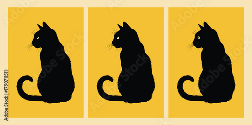 Funny Cats Poster in japaneese Style. Ideal for wall art, home decor, poster print.