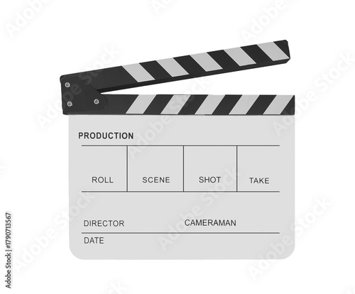 Movie slate / clapperboard isolated on transparent background