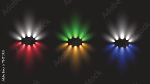 Neon Beam Radial Lights Abstract Background for Visual Effects vector design