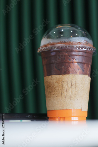 Obraz na plátně Lifestyle of a relaxing day, drinking coffee and putting down the smartphone wit