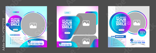 Healthcare social media post template or creative poster for hospital or clinic promotional post